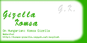 gizella komsa business card